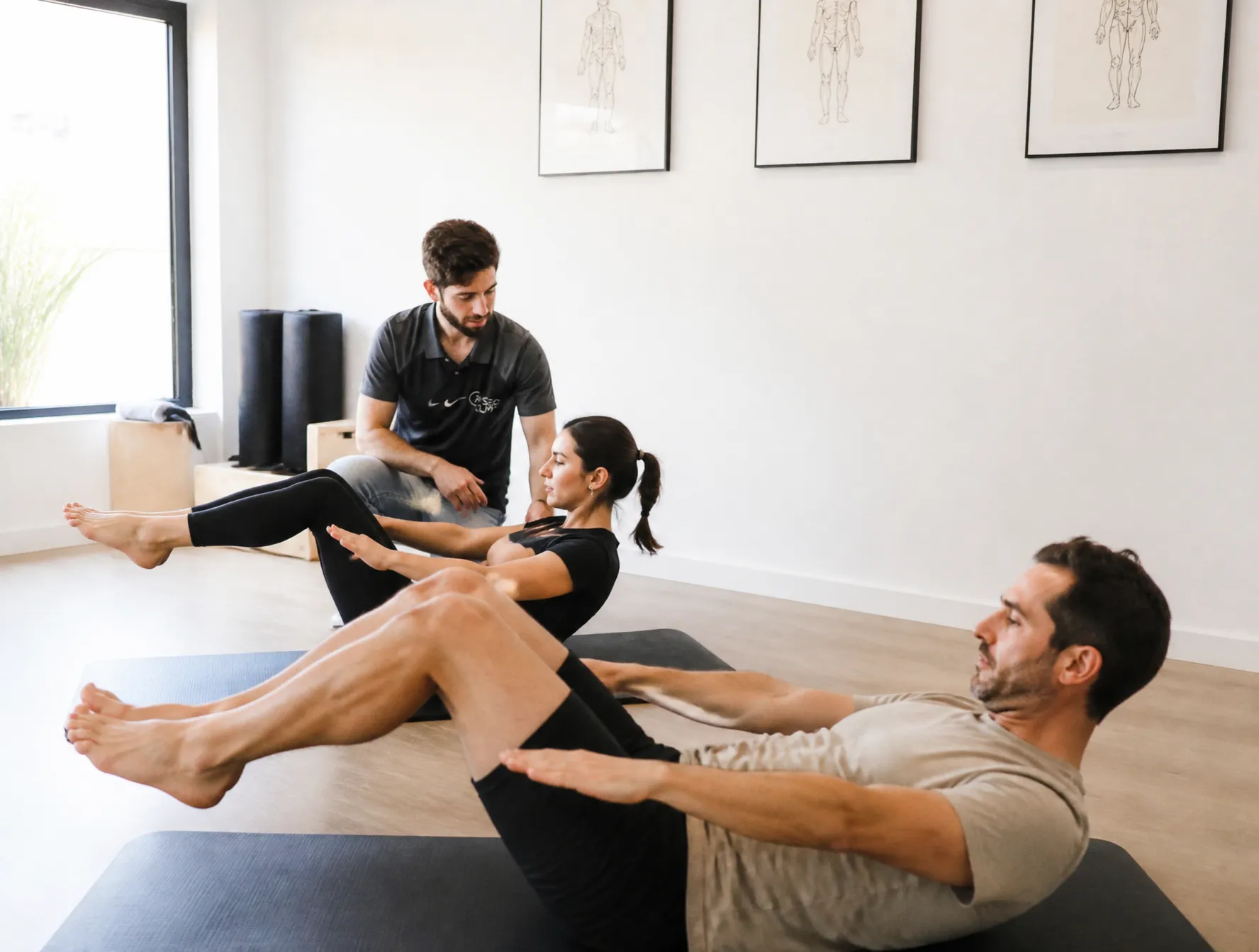 Clase de actividades dirigidas en grupo reducido en Physeo Clinic, Terrassa