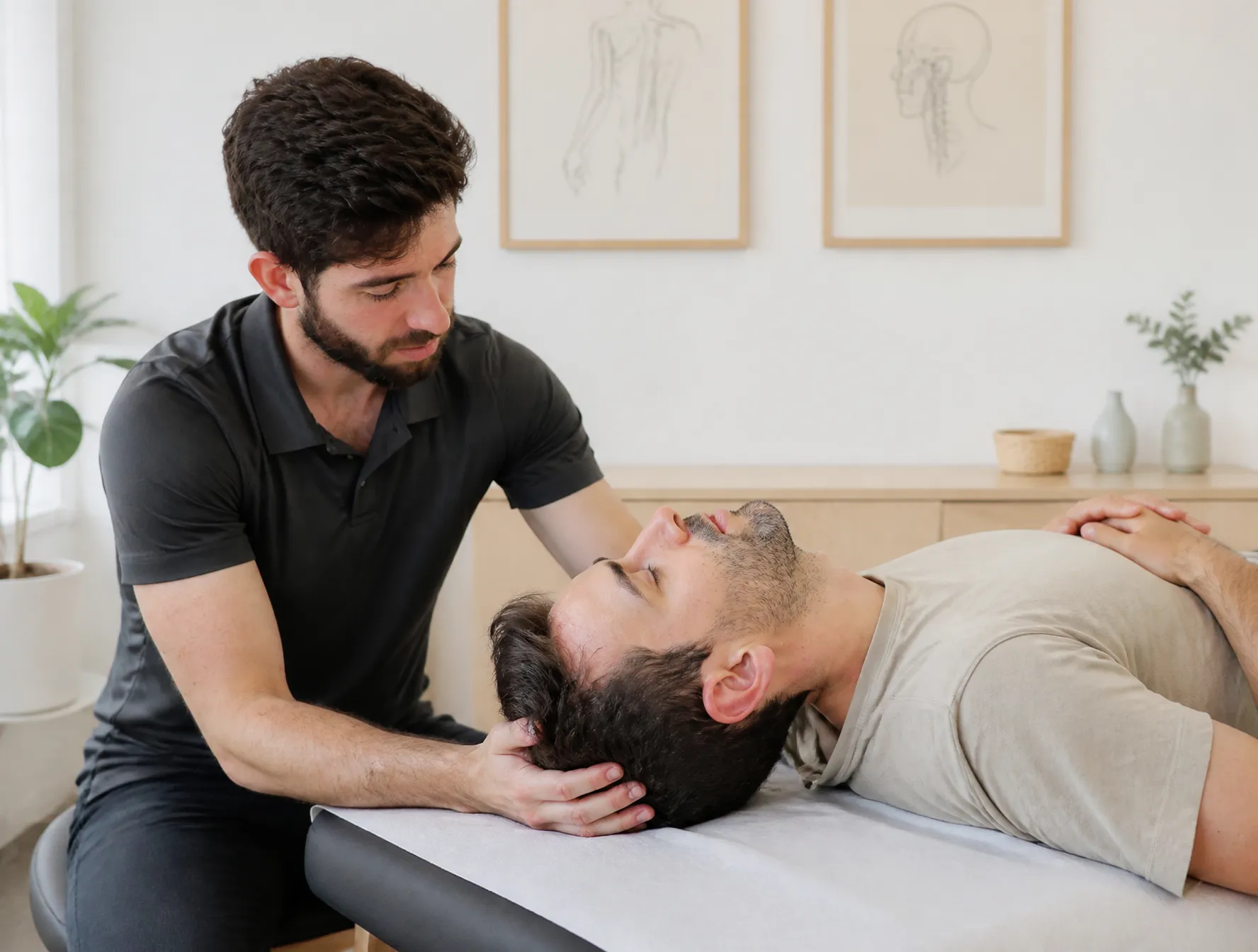 Sesión de osteopatía manual en Physeo Clinic, Terrassa