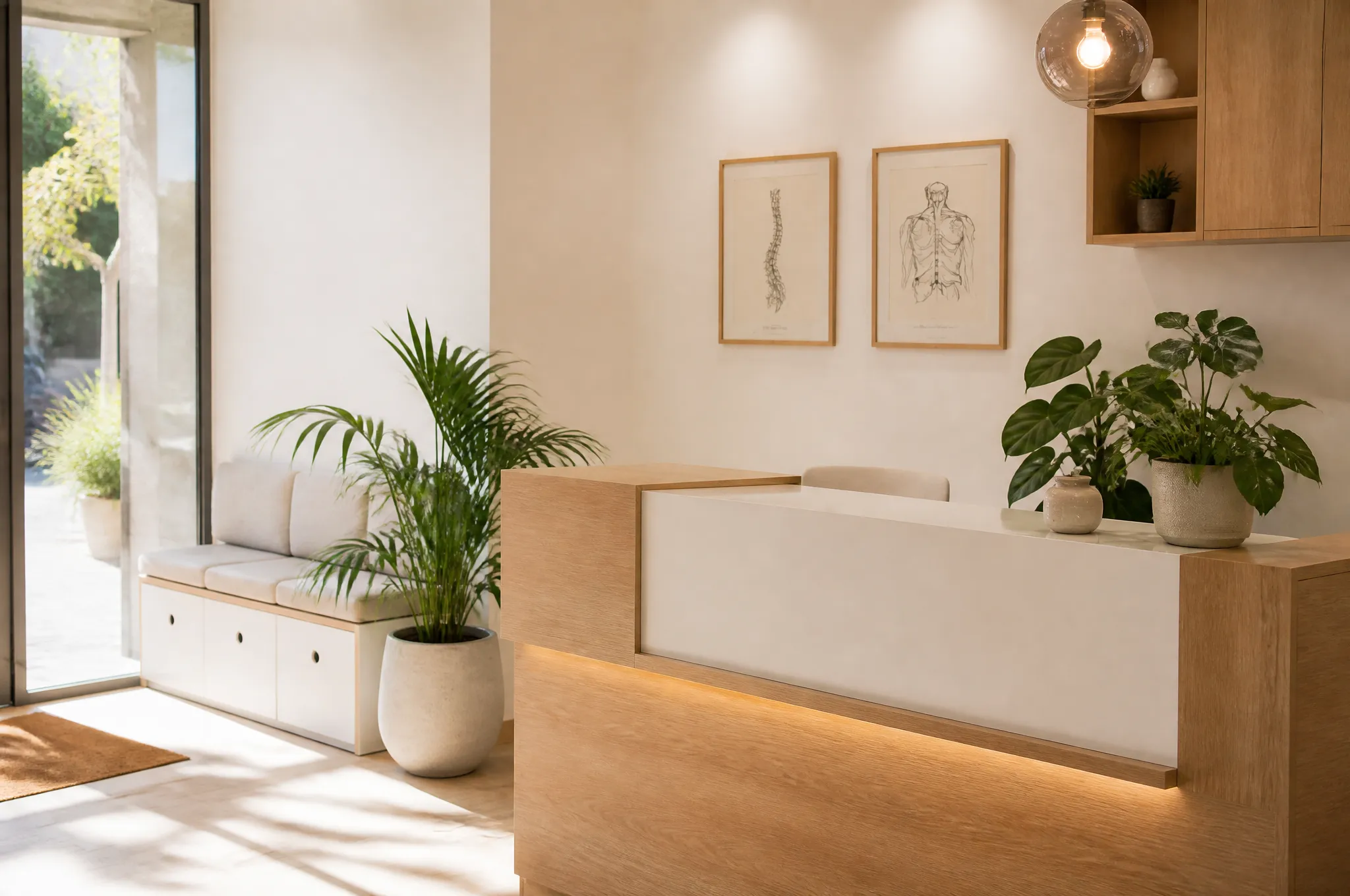 Recepción de Physeo Clinic en C/ Cervantes 79, Terrassa